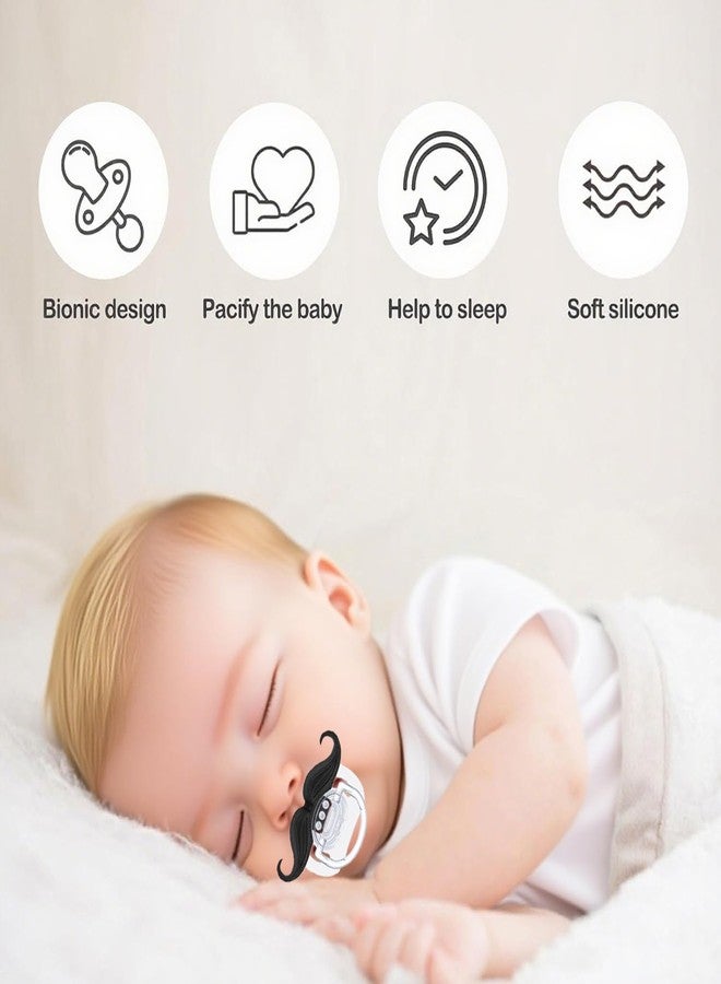 Intatikoo Funny Baby Pacifiers,Mustache Pacifier for Babies 0-36 Months Mustache Binkies Funny Mustache Pacifiers for Boys and Girls BPA Free (4 Packs) - Image 4